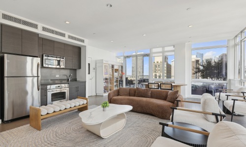 open living with kitchen and living room
